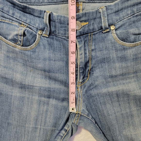 Seven 7 Boot Cut Denim Jeans Mid Rise Logo Pockets Size 8 - Picture 12 of 14
